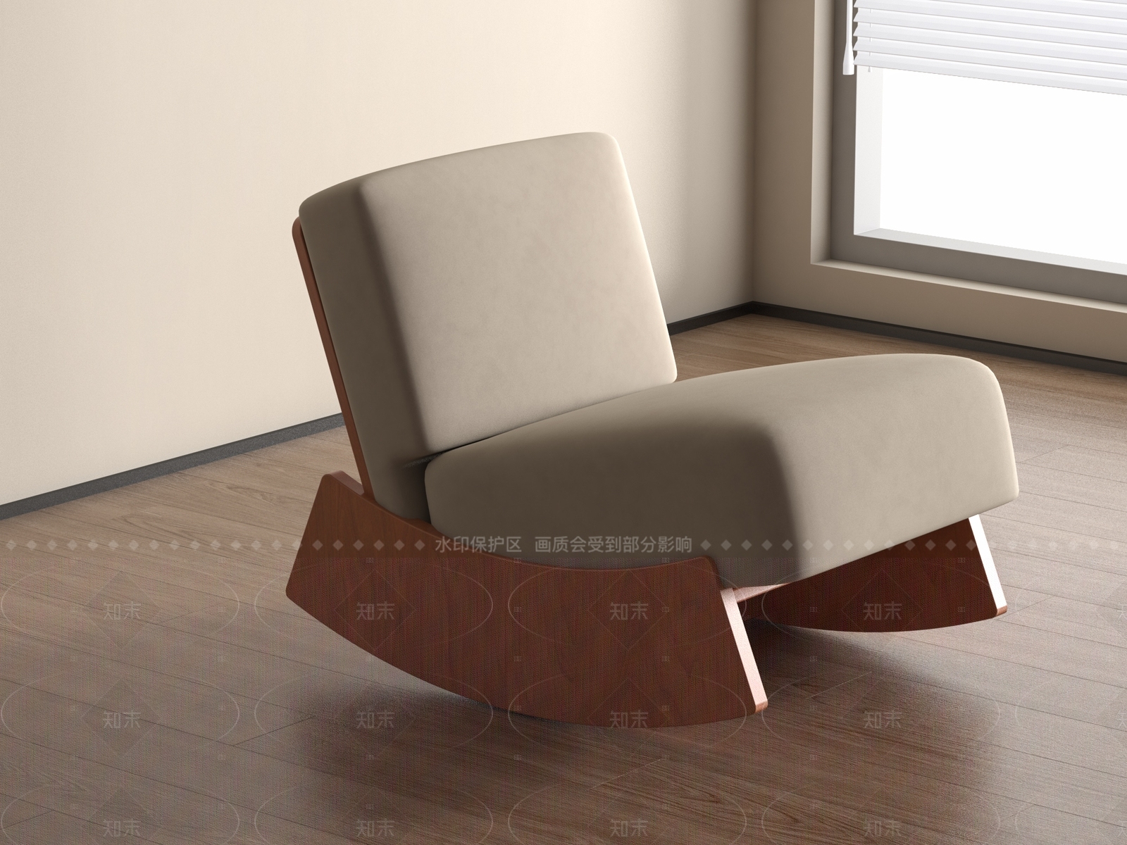现代奶油单人沙发3D模型下载【ID:1205089891】