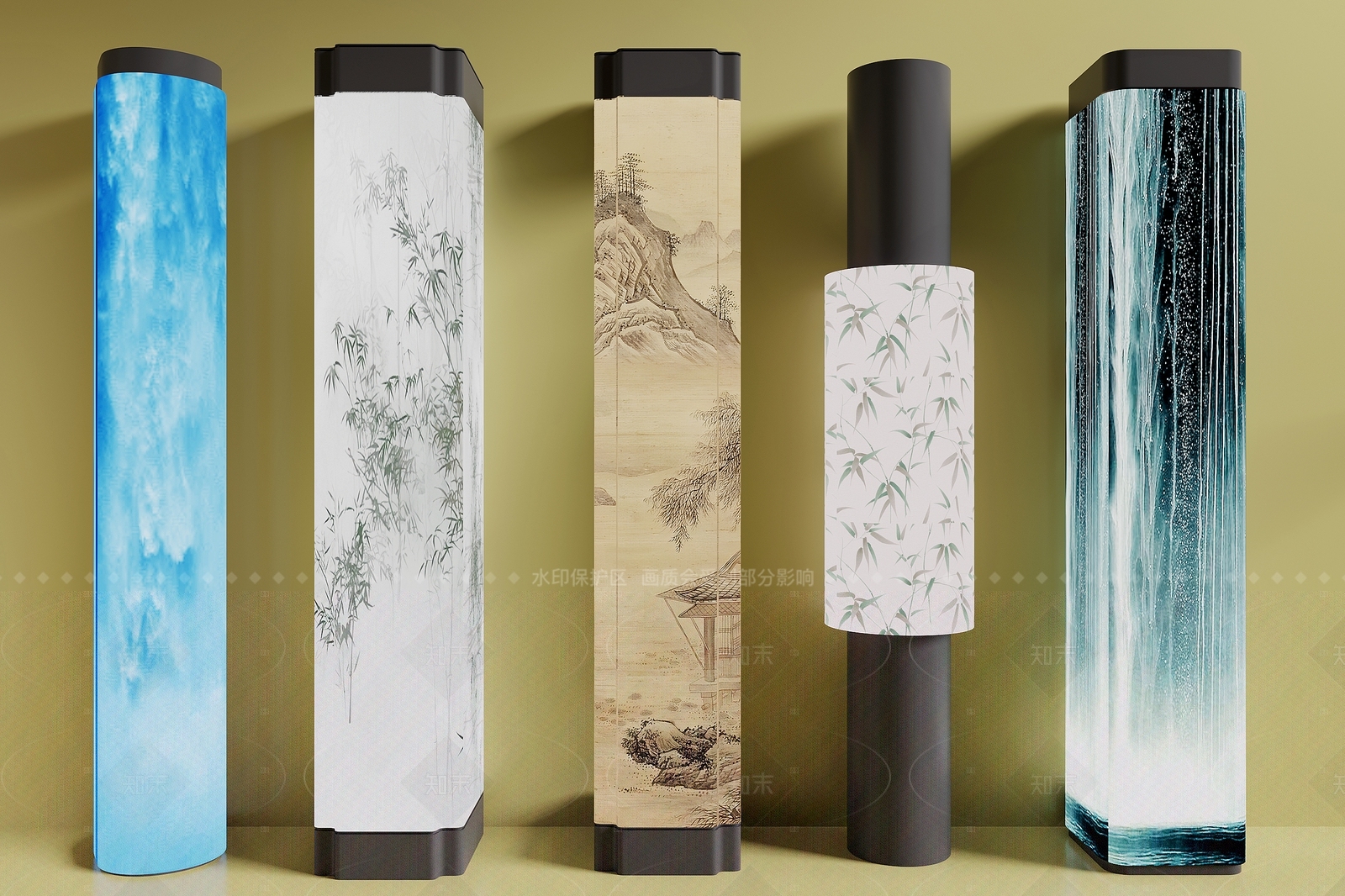 现代柱子SU模型下载【ID:1205090109】