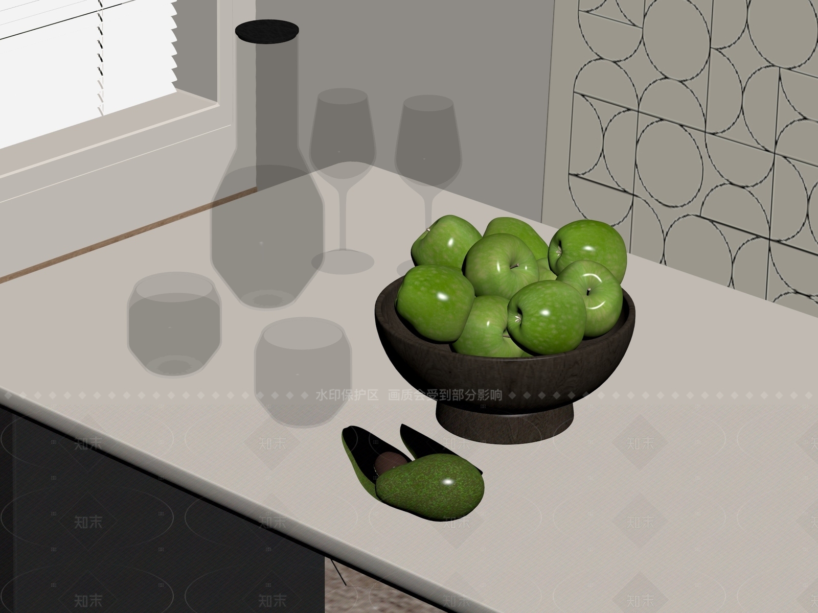 现代摆件组合SU模型下载【ID:1205090785】