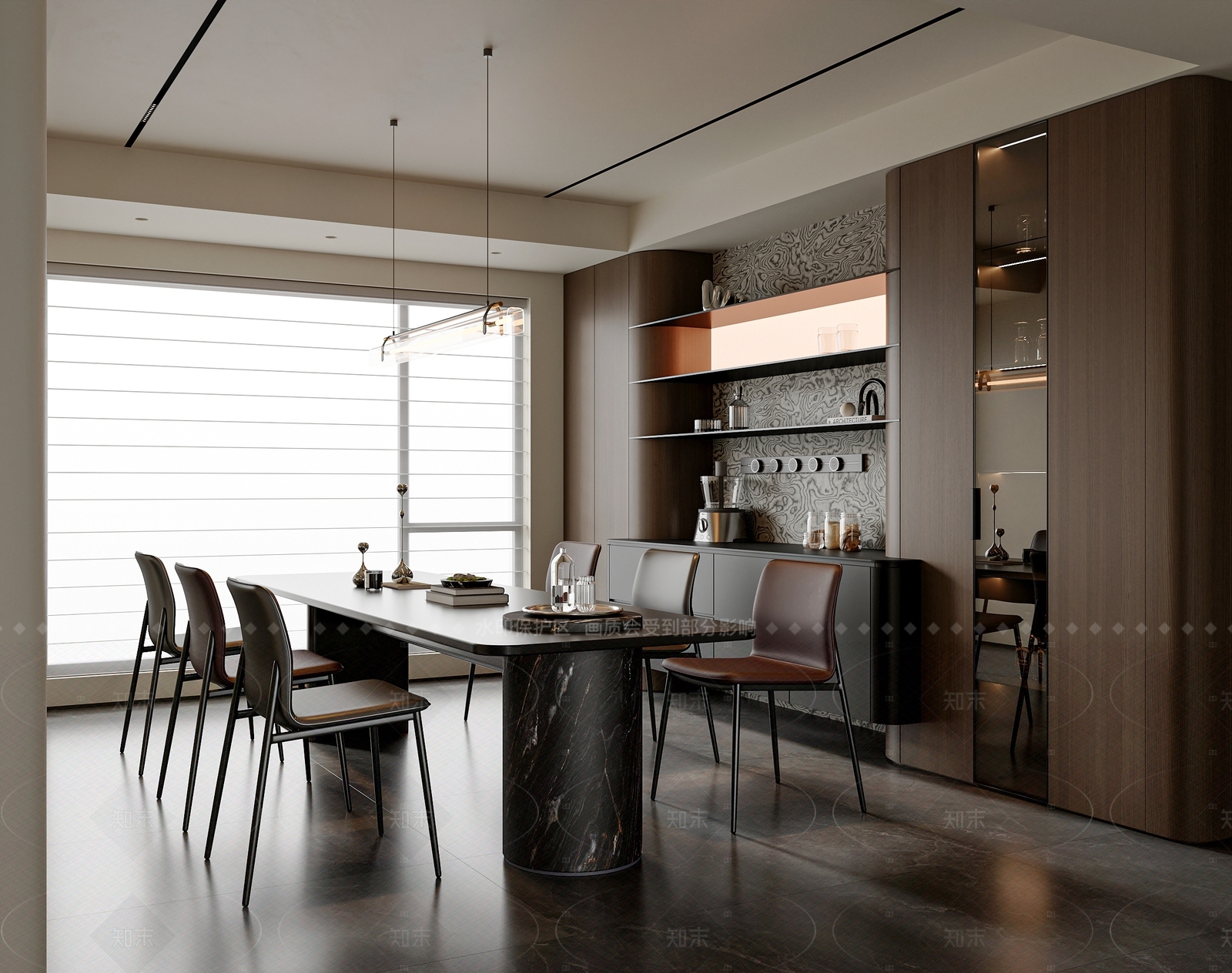 现代意式家居餐厅3D模型下载【ID:1205092177】