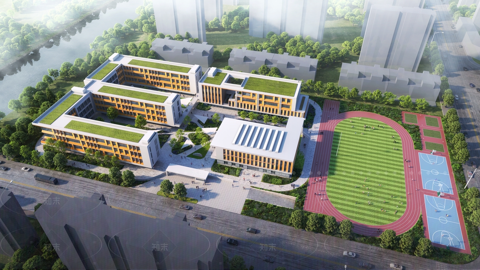 现代小学SU模型下载【ID:1205092784】