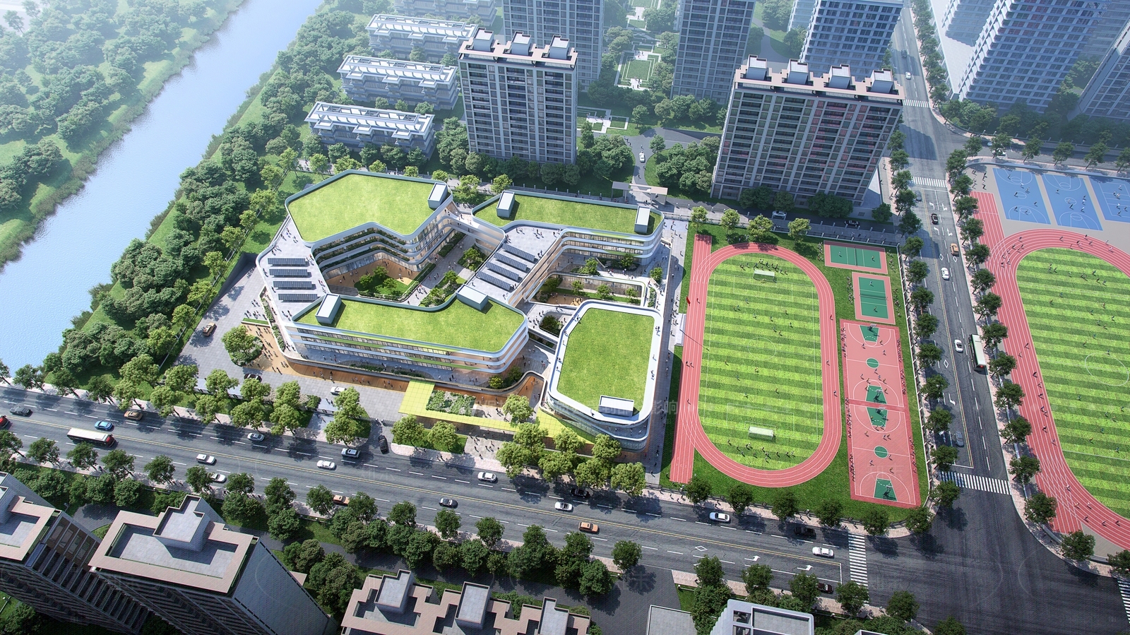 现代小学SU模型下载【ID:1205094695】