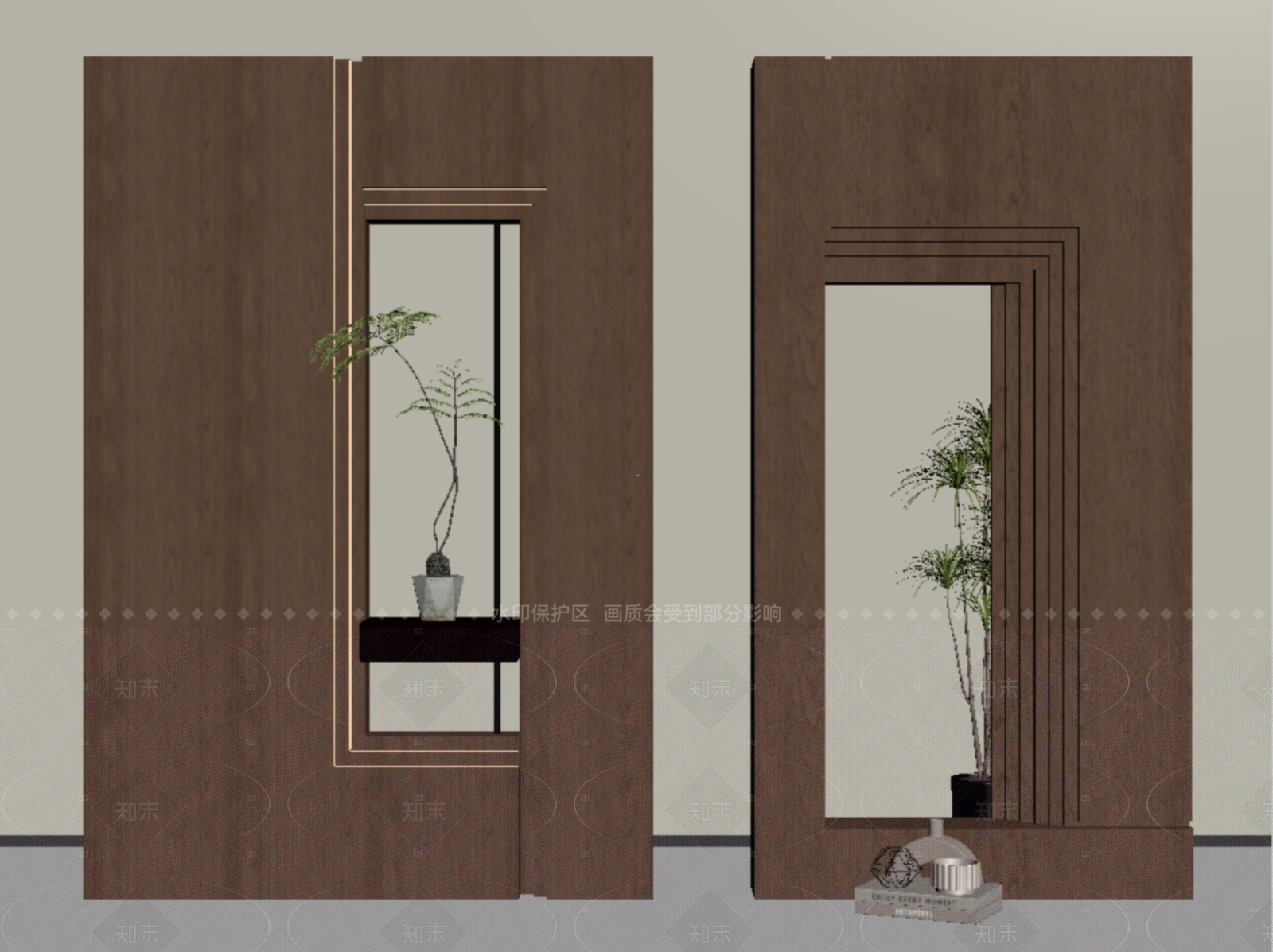 新中式玄关SU模型下载【ID:1205094809】