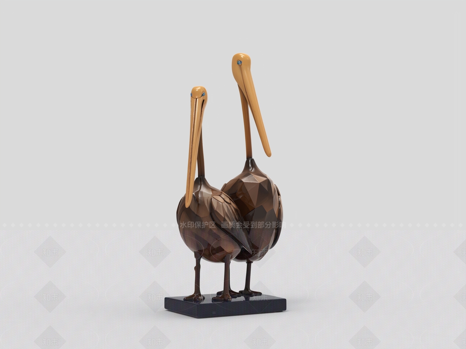 现代原木雕塑摆件SU模型下载【ID:1205095553】