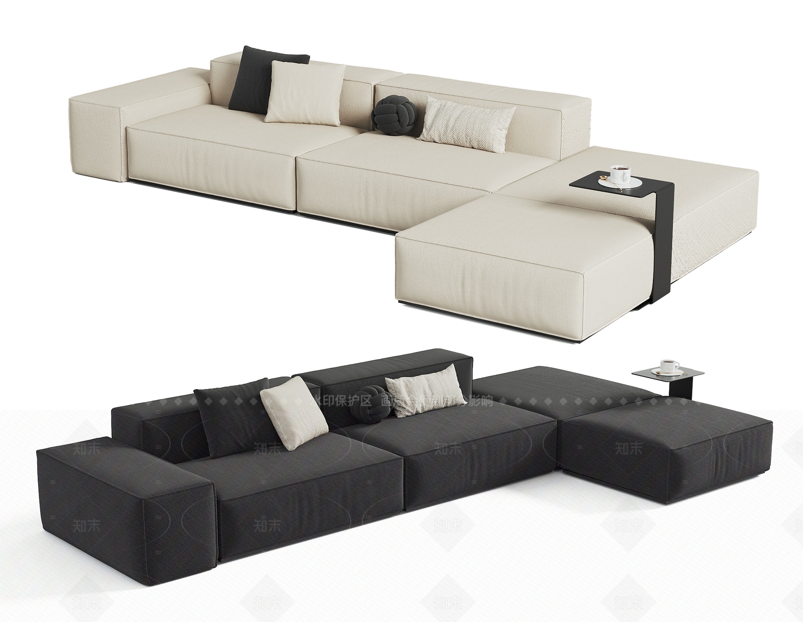 现代转角沙发3D模型下载【ID:1205096127】