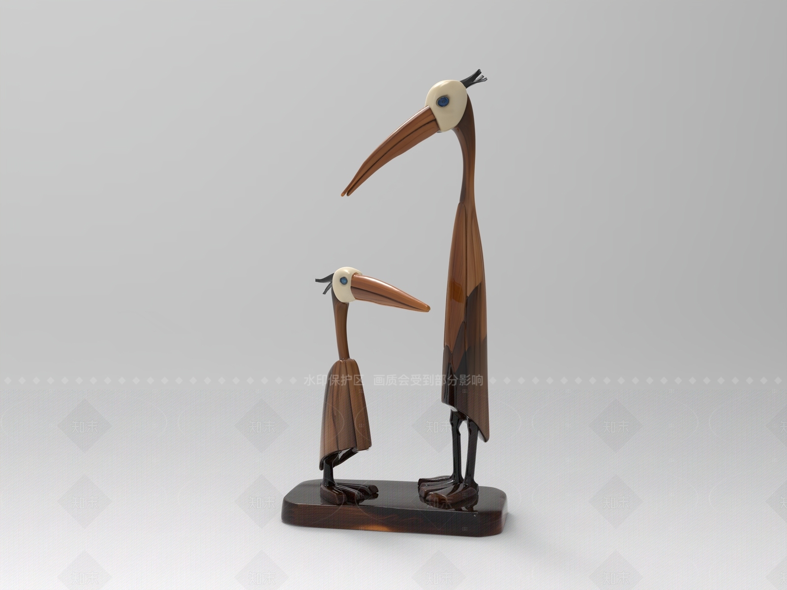 现代原木雕塑摆件SU模型下载【ID:1205096875】