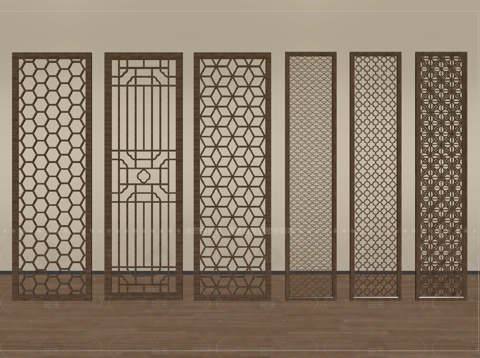 新中式隔断SU模型下载【ID:1205098882】