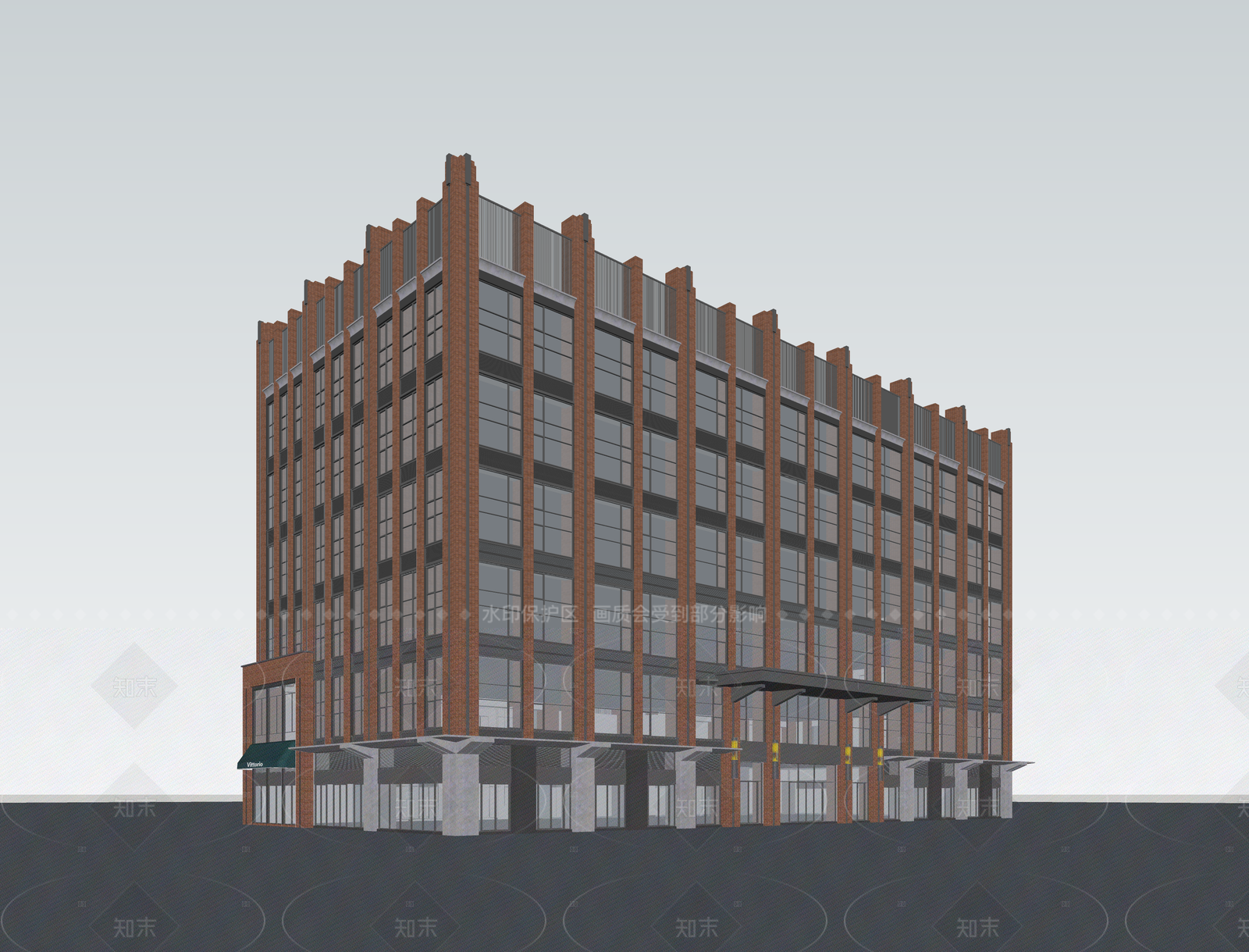 现代酒店建筑SU模型下载【ID:1205102731】