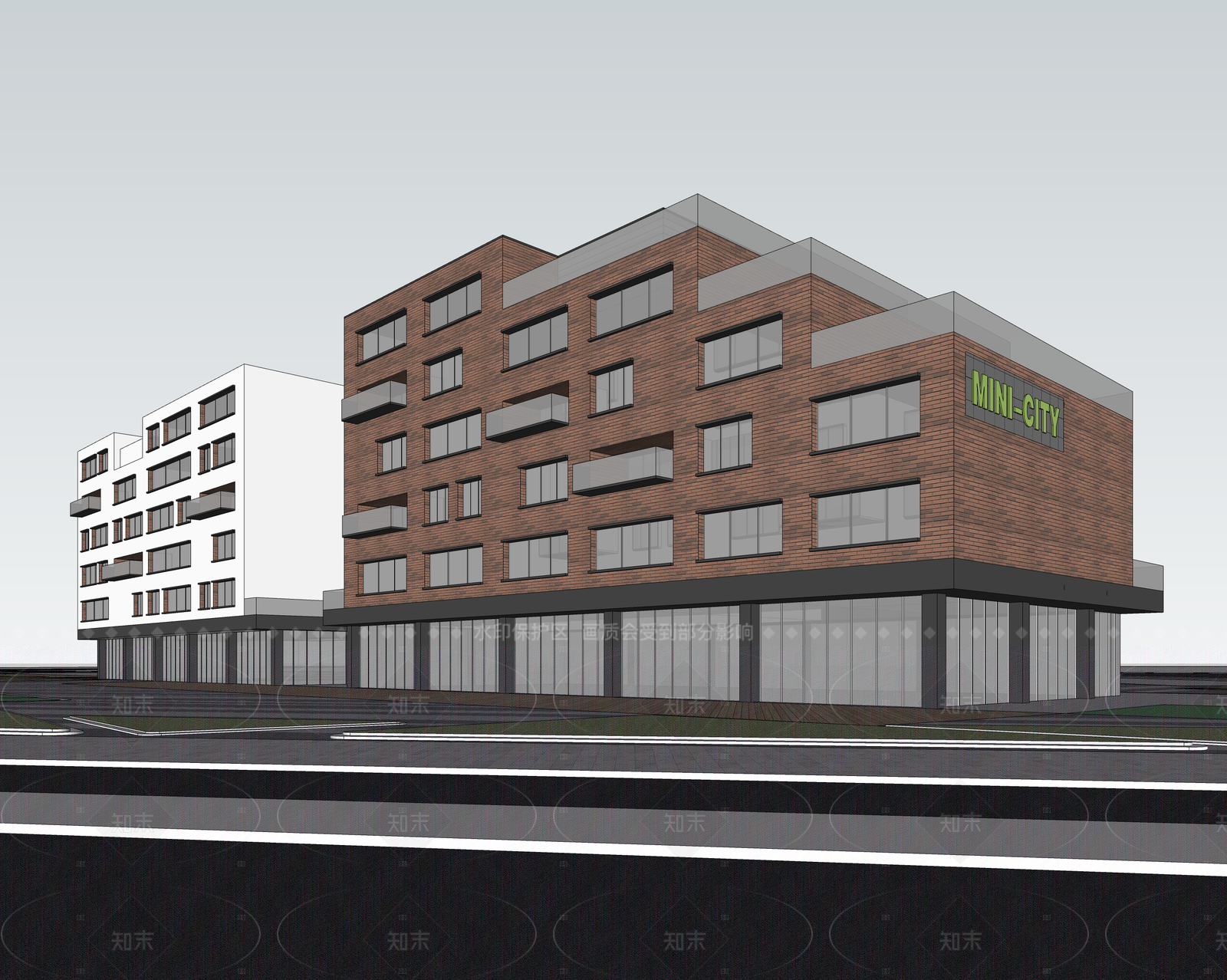 现代酒店建筑SU模型下载【ID:1205103079】