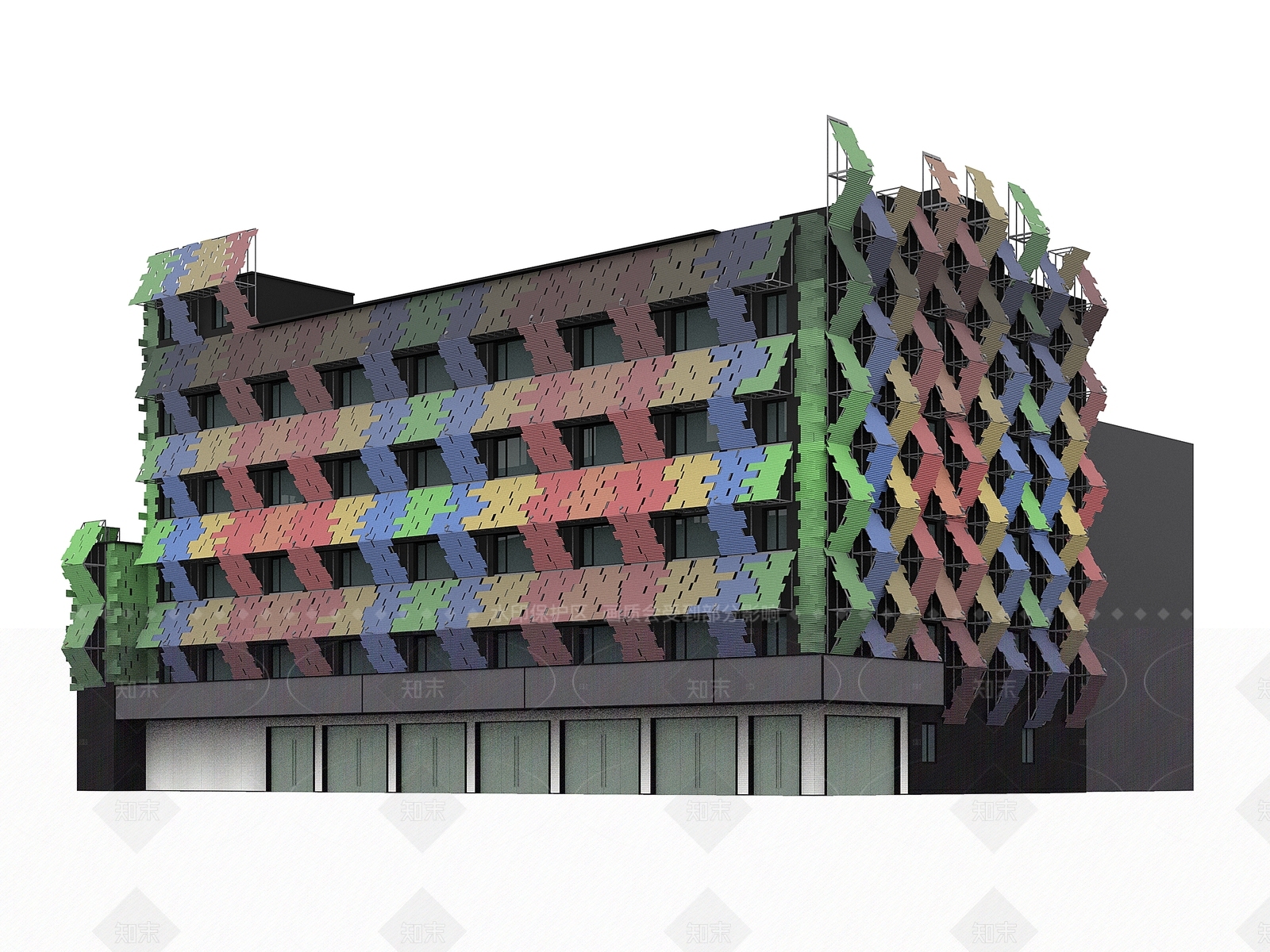 现代工业艺术风格建筑3D模型下载【ID:1205105998】
