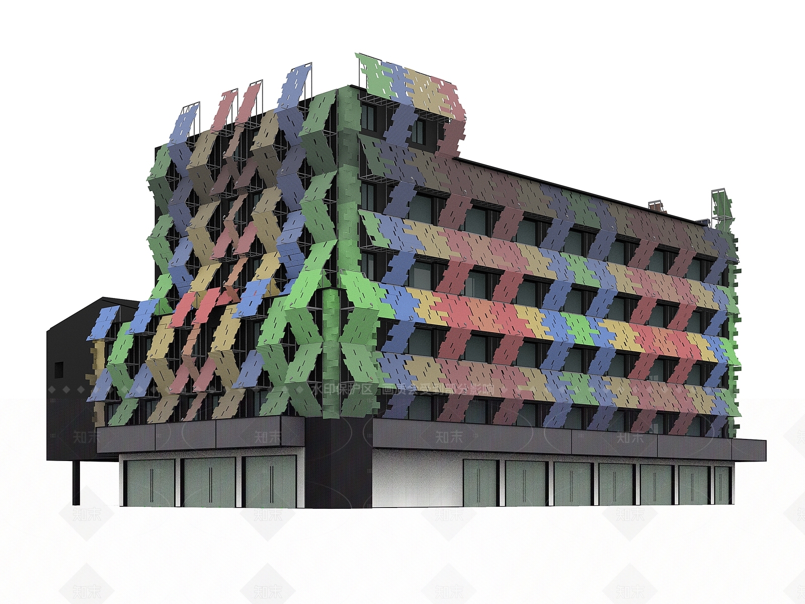 现代工业艺术风格建筑3D模型下载【ID:1205105998】