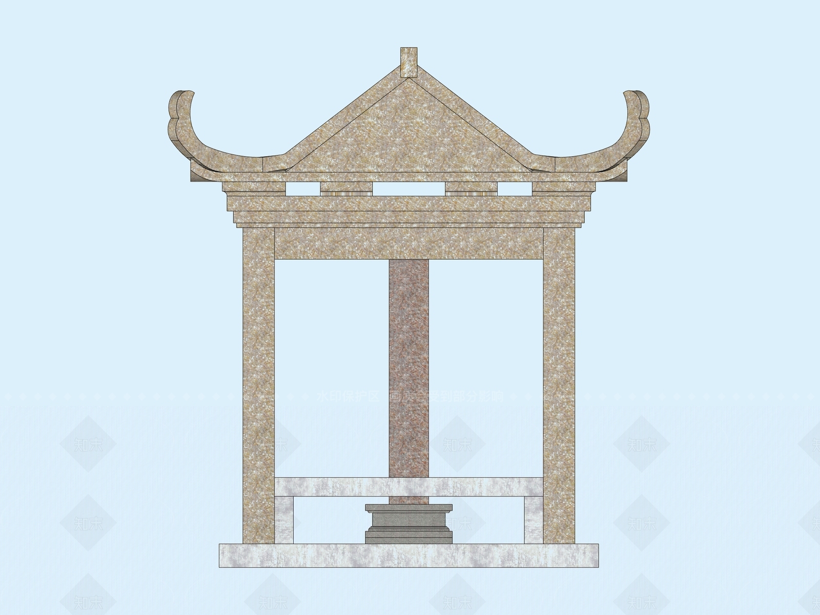 中式古建筑SU模型下载【ID:1205107307】