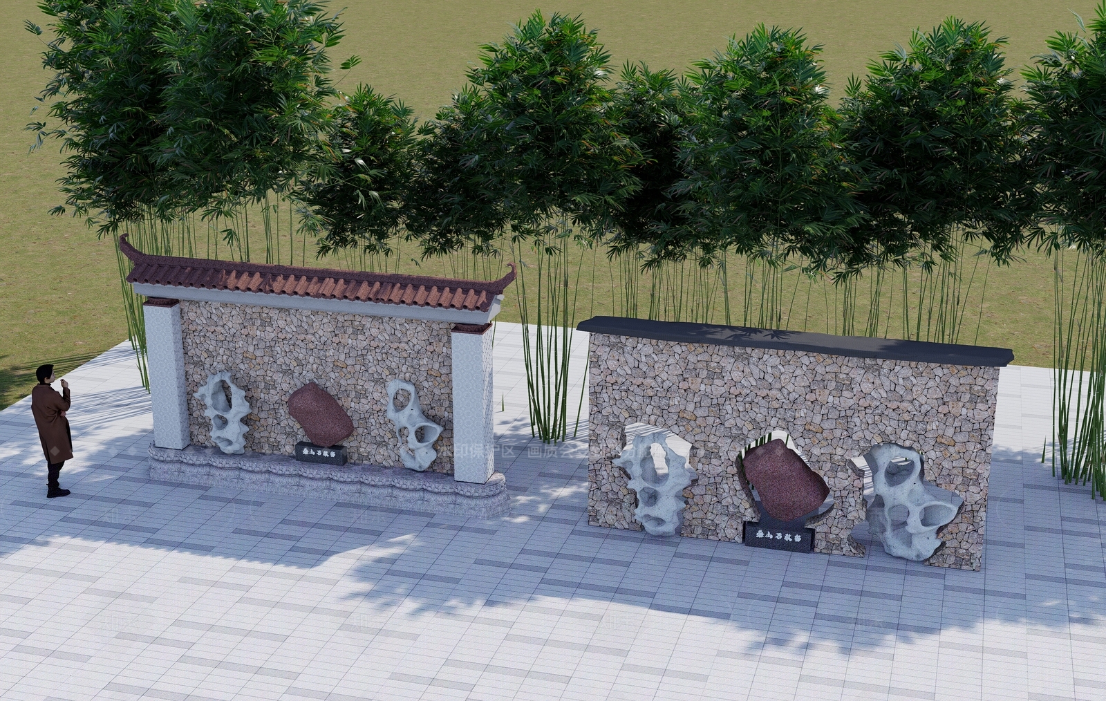 新中式中式别墅庭院SU模型下载【ID:1205112402】