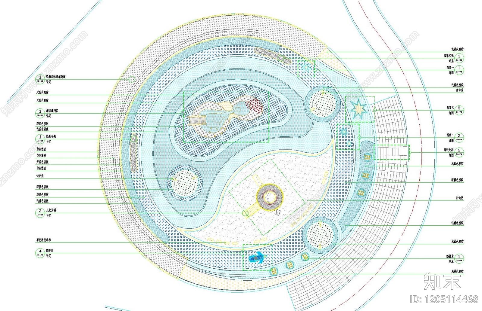 儿童公园cad施工图下载【ID:1205114468】