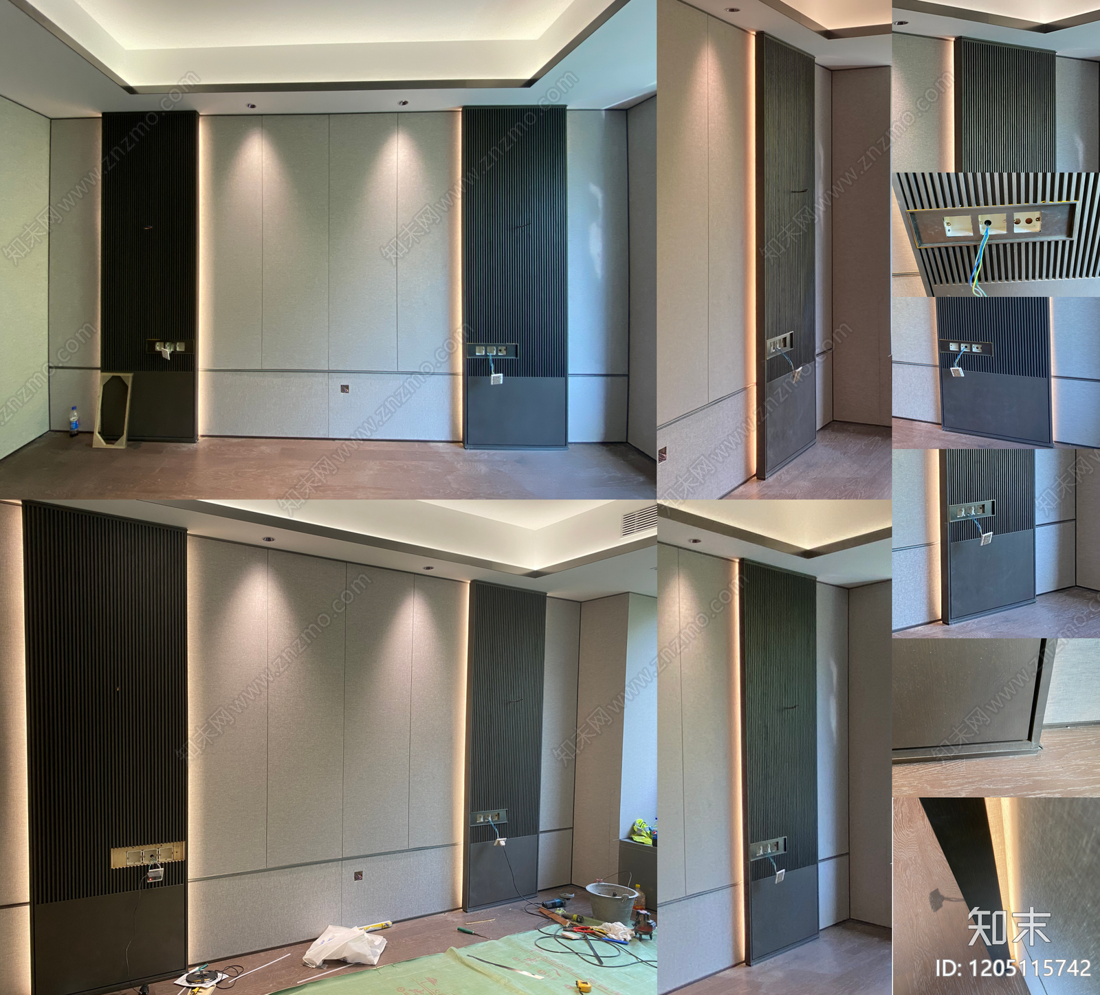 背景墙节点cad施工图下载【ID:1205115742】