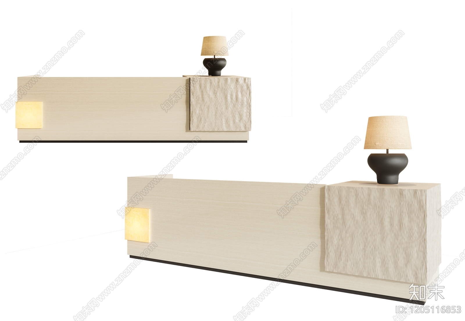 新中式复古前台3D模型下载【ID:1205116853】