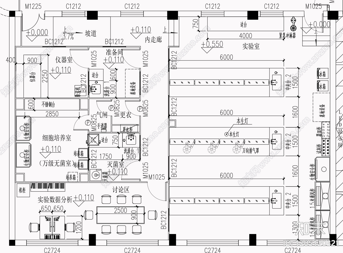 现代实验室cad施工图下载【ID:1205120321】