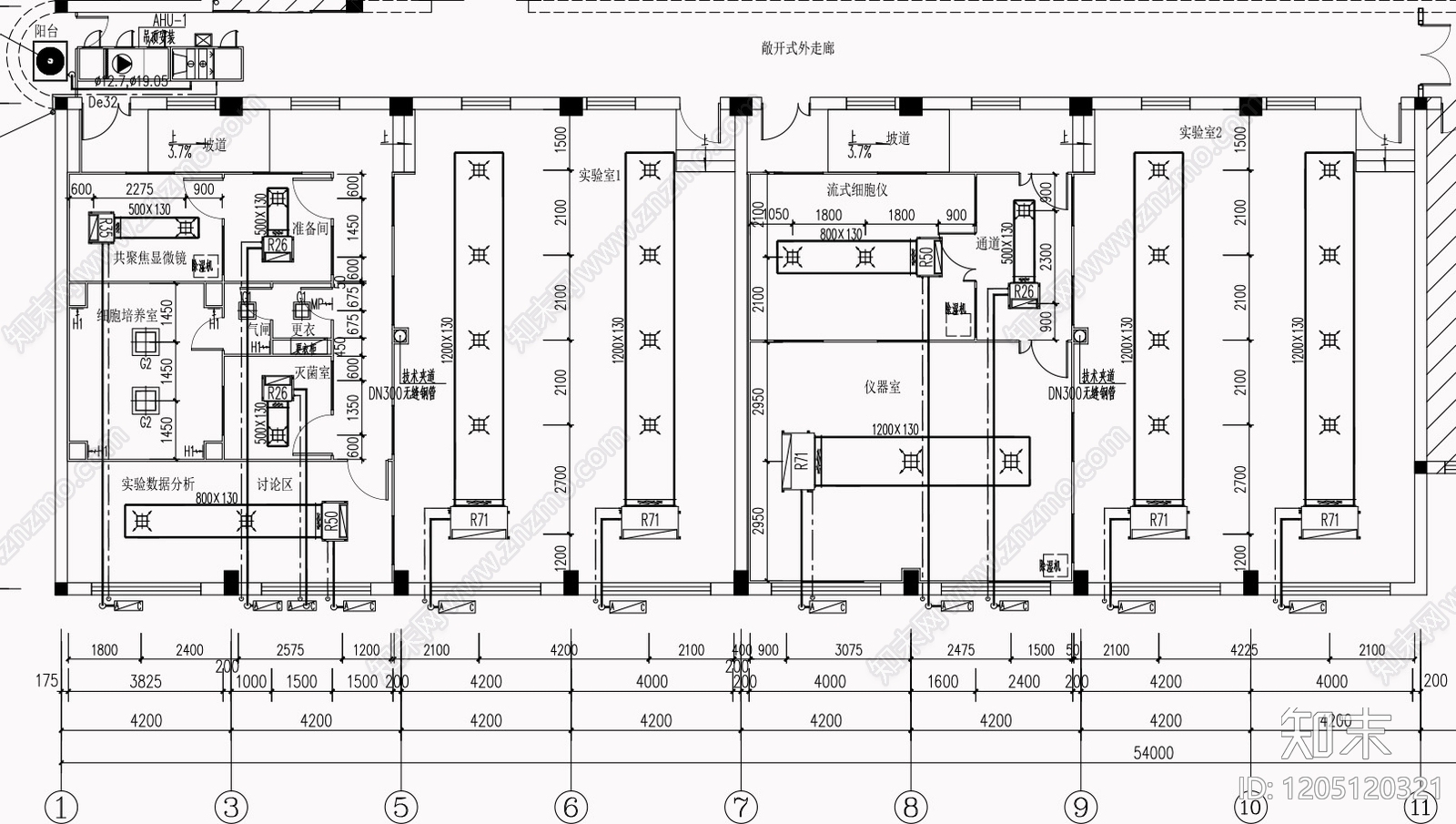 现代实验室cad施工图下载【ID:1205120321】