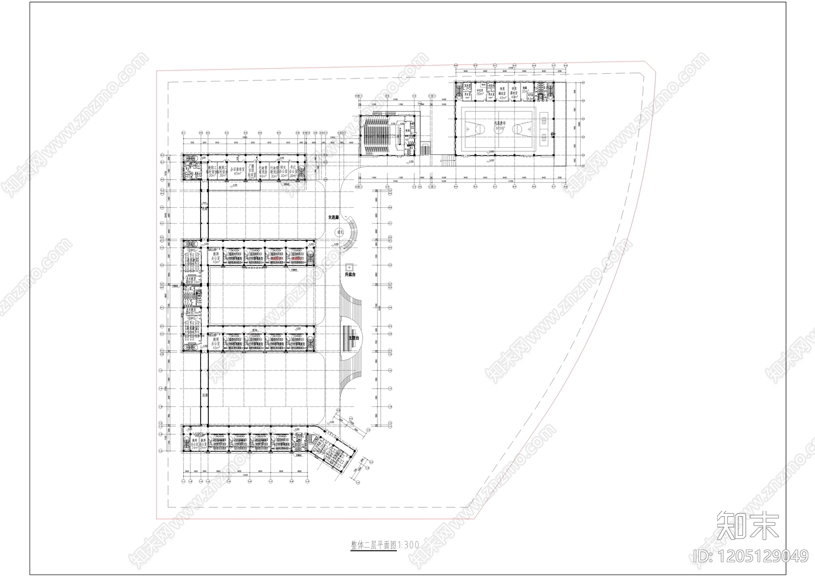 现代学校建筑cad施工图下载【ID:1205129049】