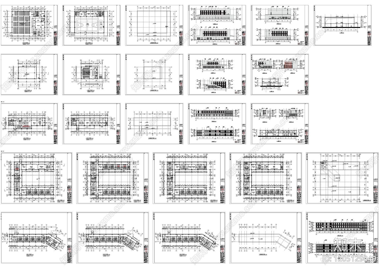 现代学校建筑cad施工图下载【ID:1205129049】