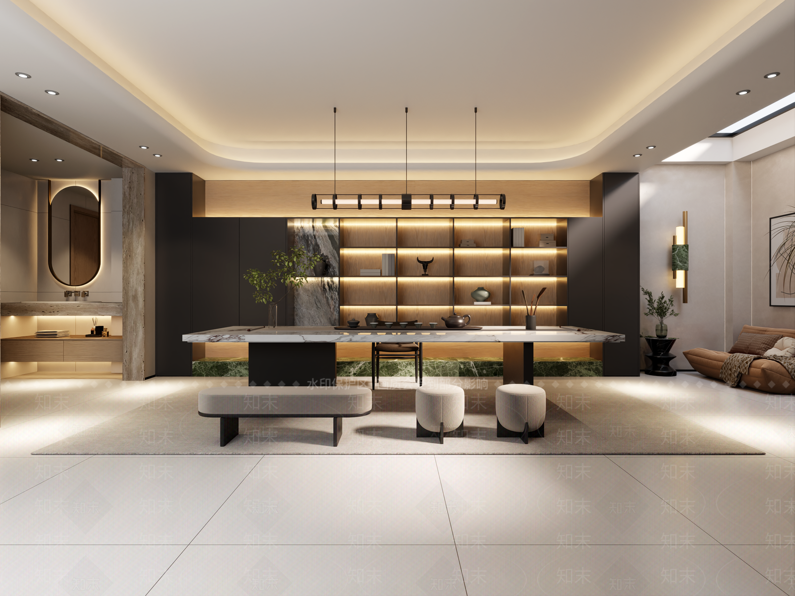意式极简茶室3D模型下载【ID:1205130050】