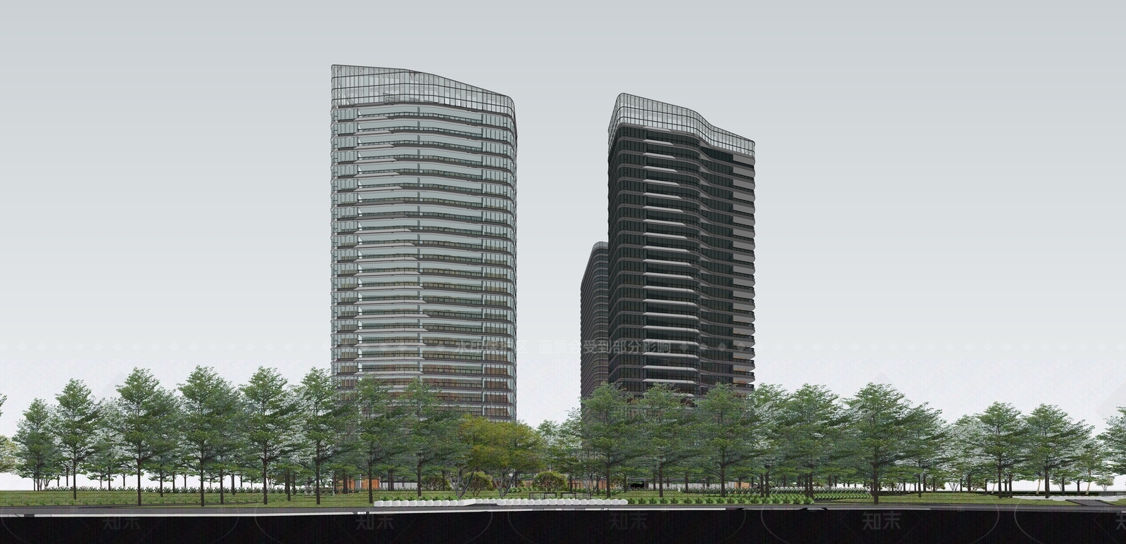 现代高层住宅SU模型下载【ID:1205339698】