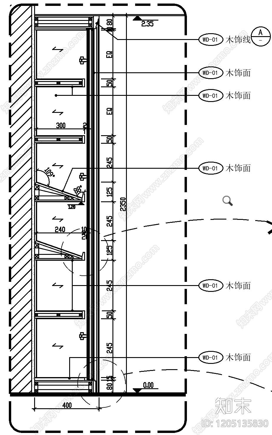 现代柜子cad施工图下载【ID:1205135830】