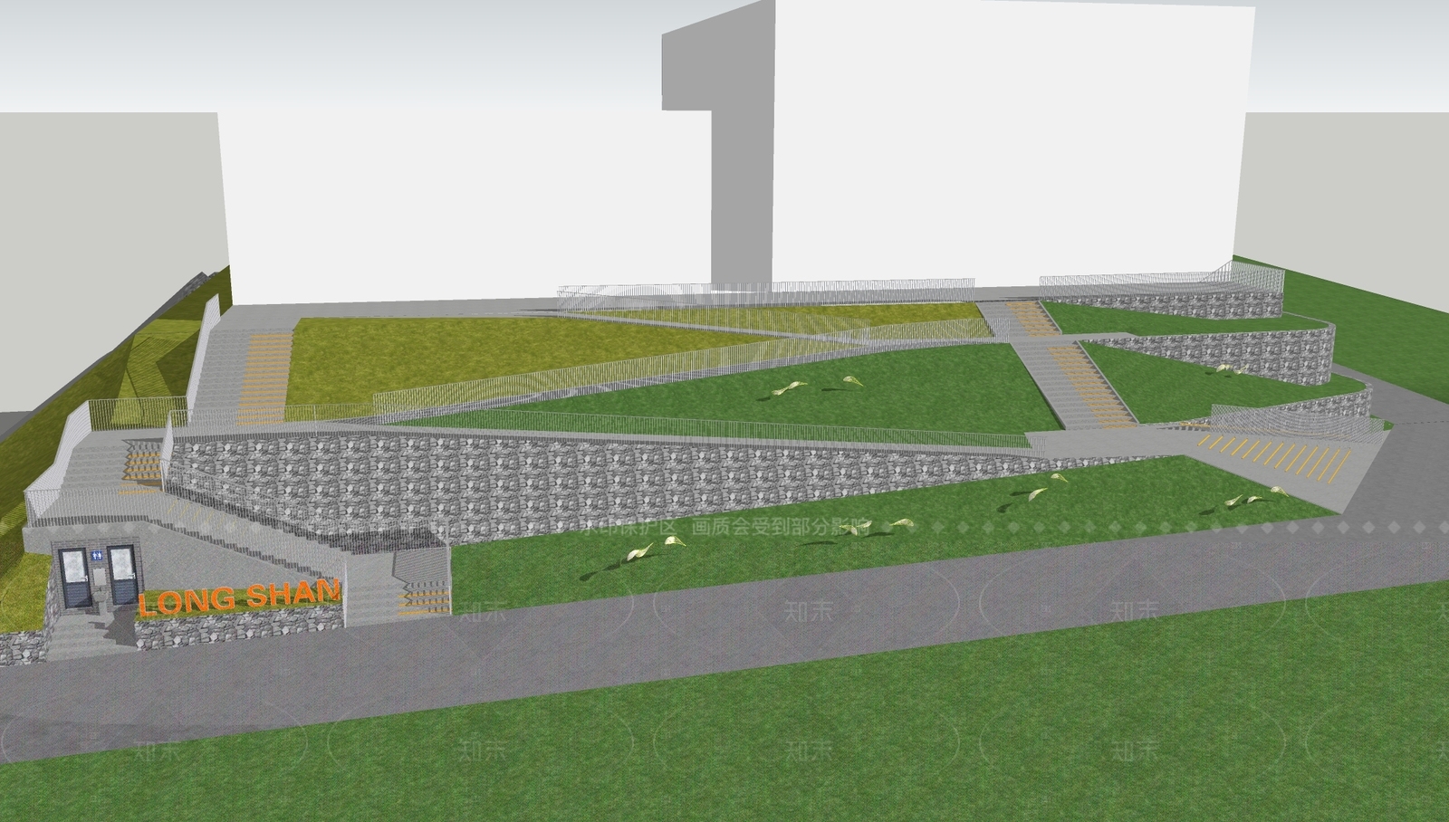 现代台阶景观SU模型下载【ID:1205137716】