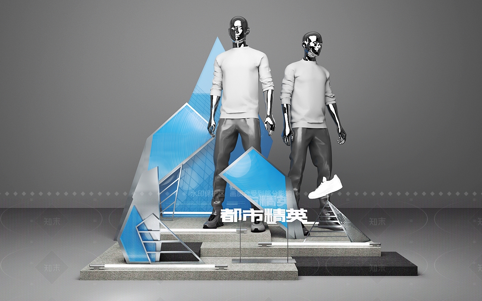 现代简约橱窗SU模型下载【ID:1205140456】