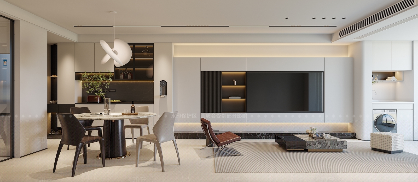 现代意式家居客厅3D模型下载【ID:1205141357】