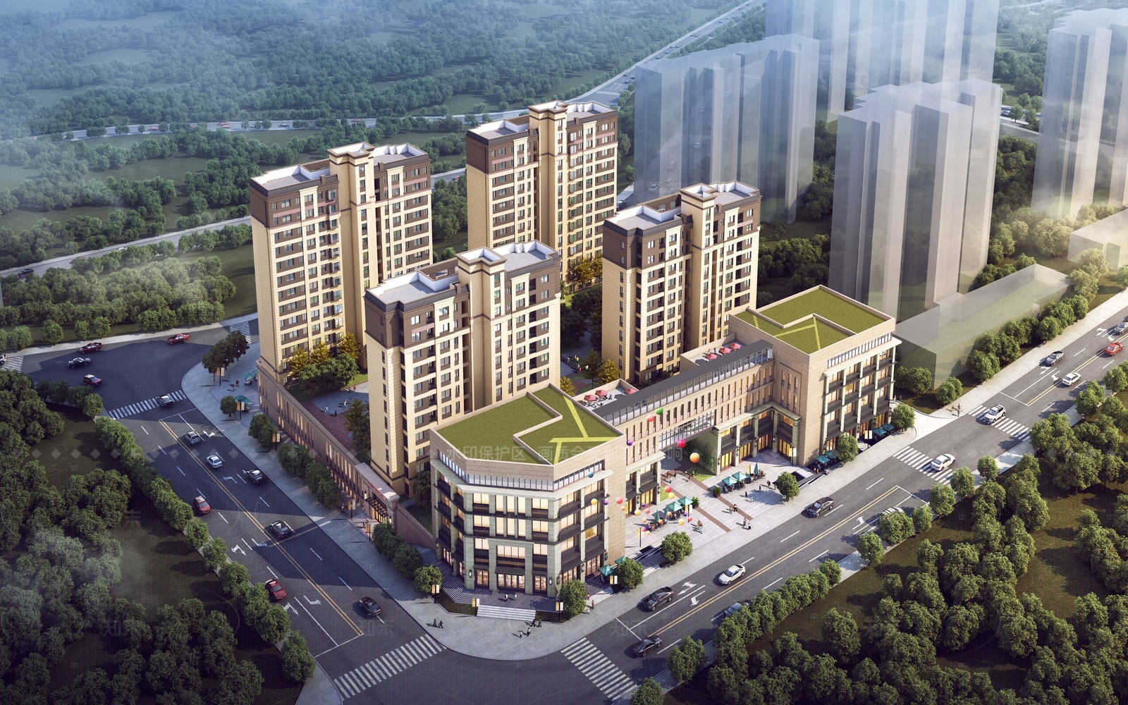 现代小区建筑SU模型下载【ID:1205142710】