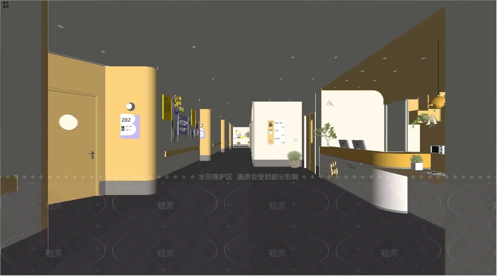 现代简约医院SU模型下载【ID:1205143644】