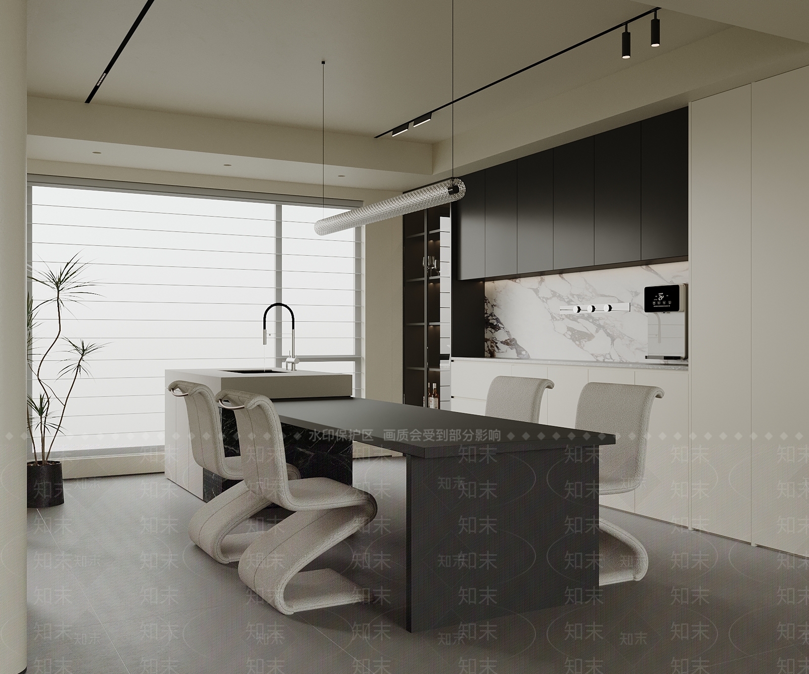 现代家居餐厅3D模型下载【ID:1205143617】