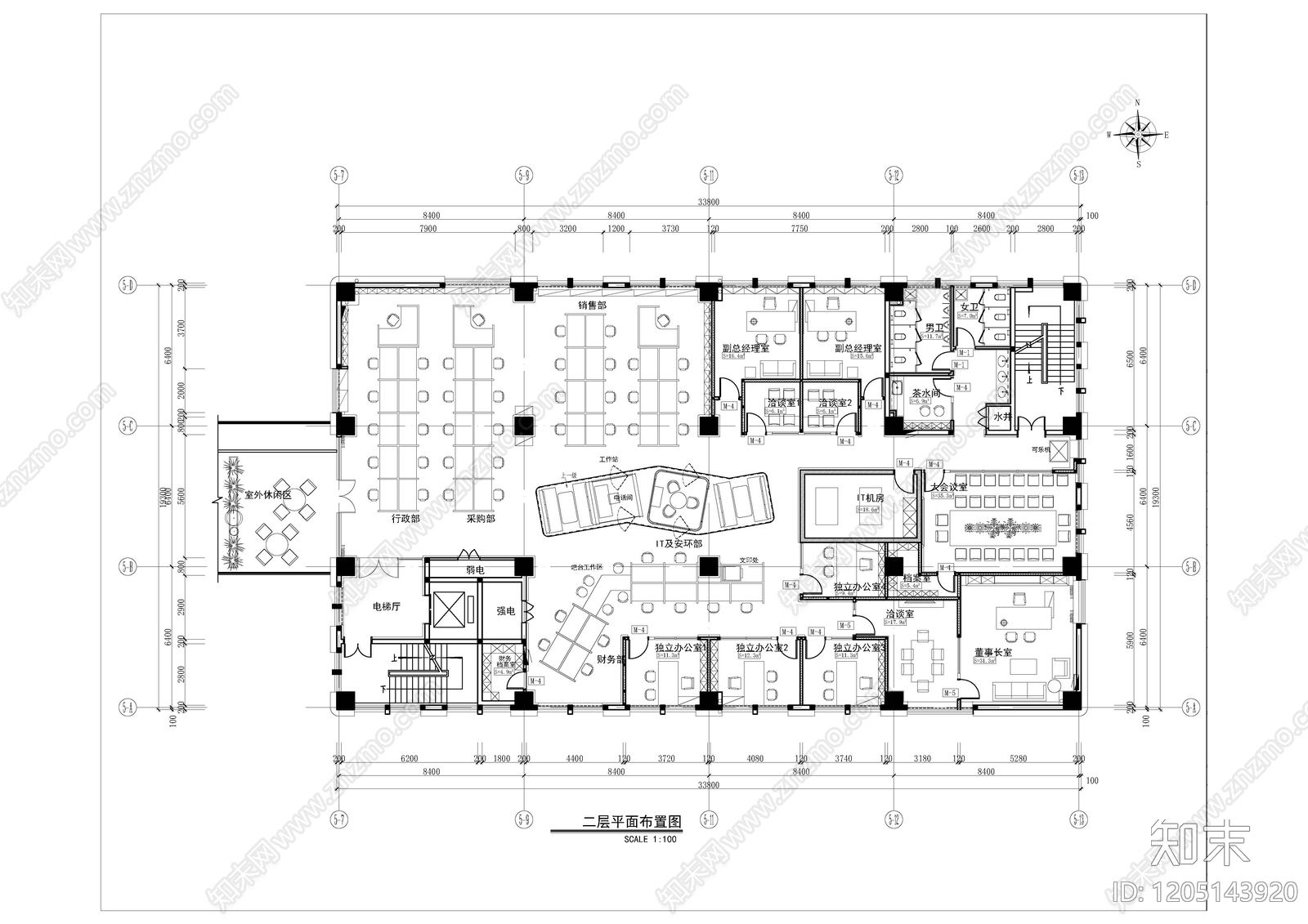整体办公空间cad施工图下载【ID:1205143920】