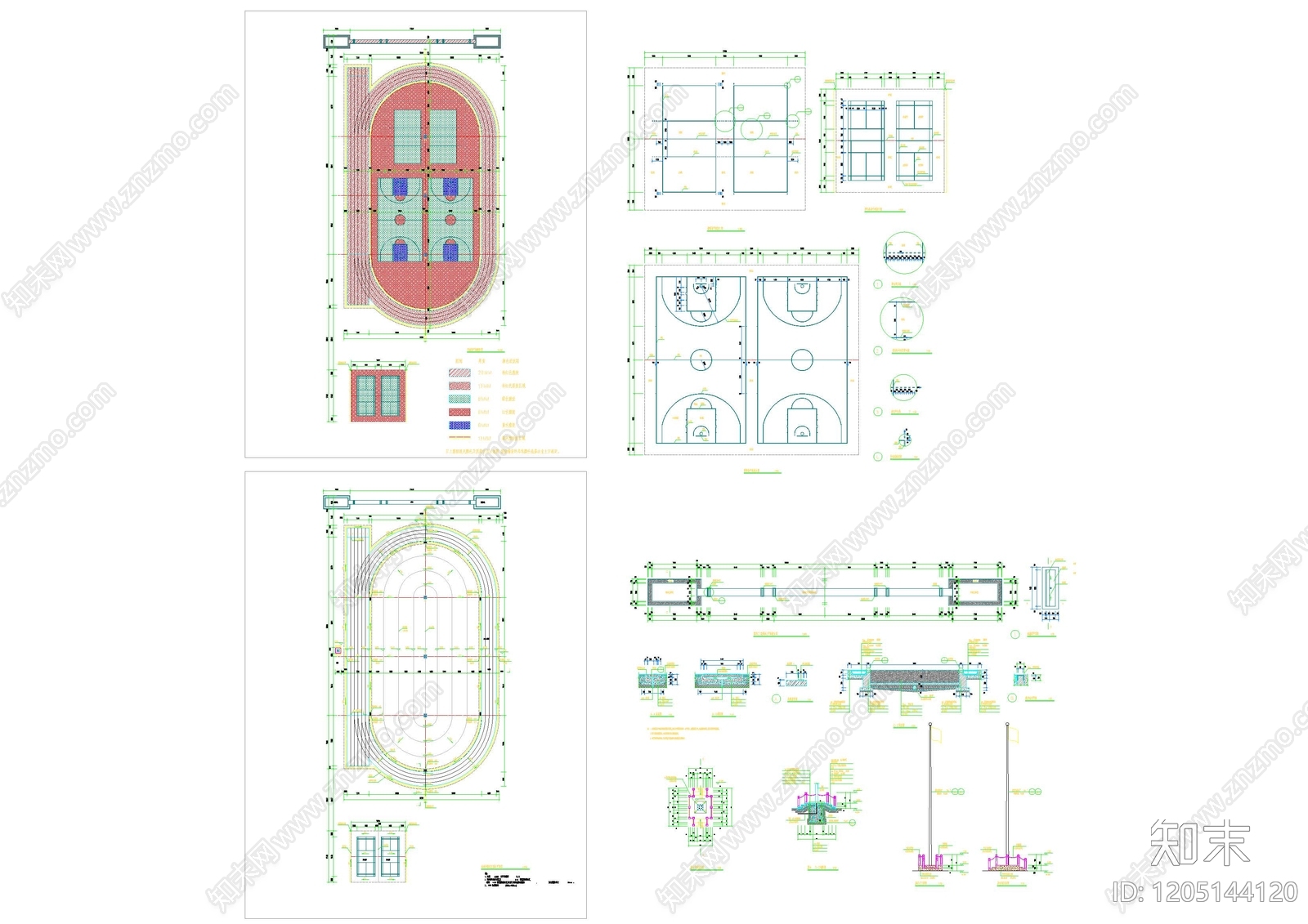 现代操场施工图下载【ID:1205144120】