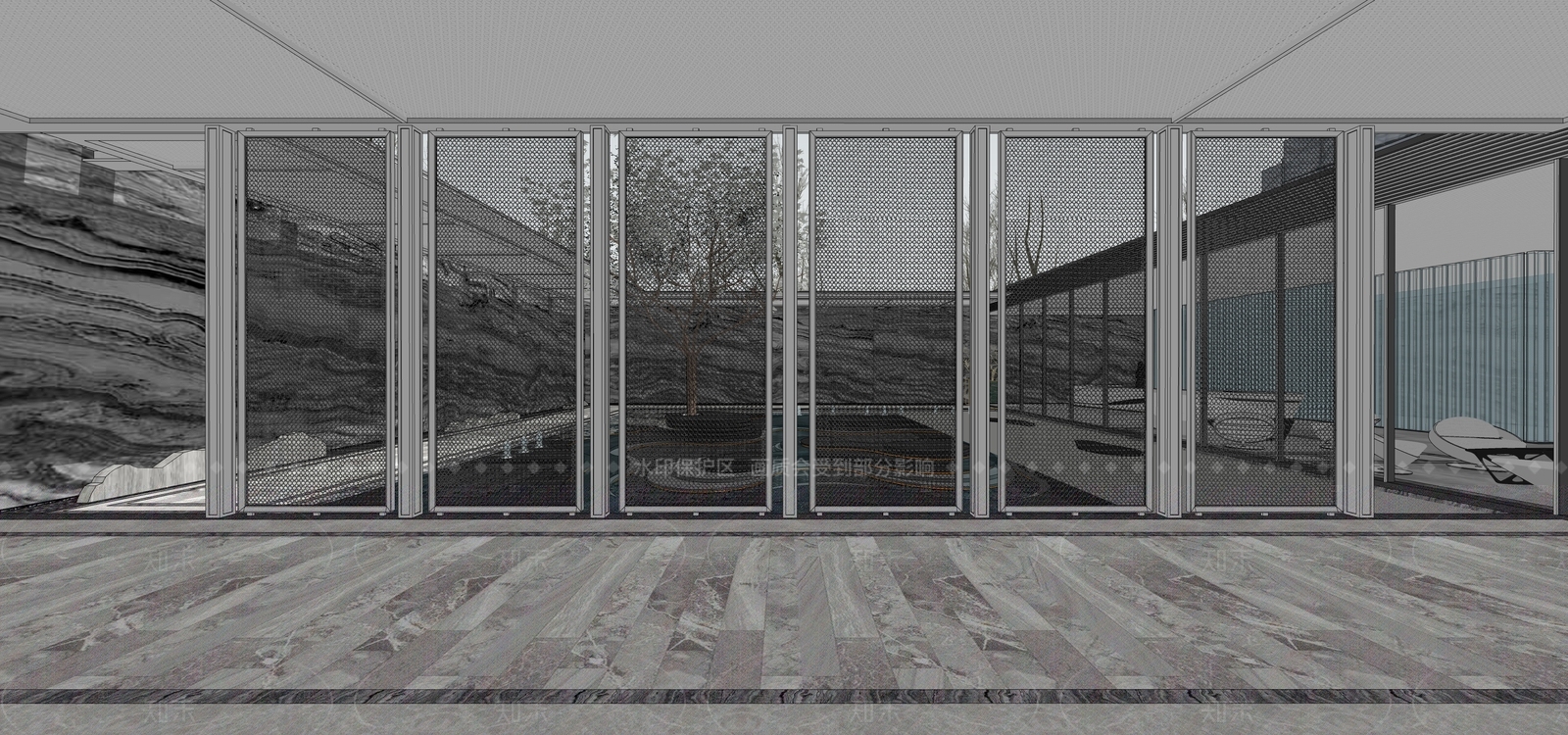 现代新中式售楼处建筑SU模型下载【ID:1205144431】