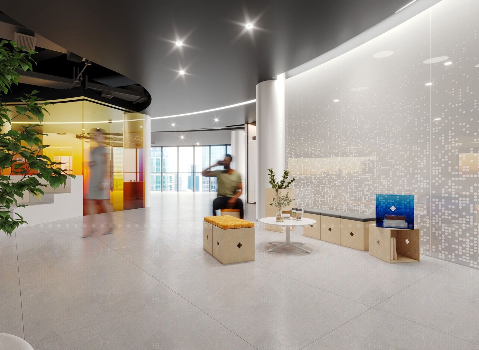 现代办公大厅3D模型下载【ID:1205149490】