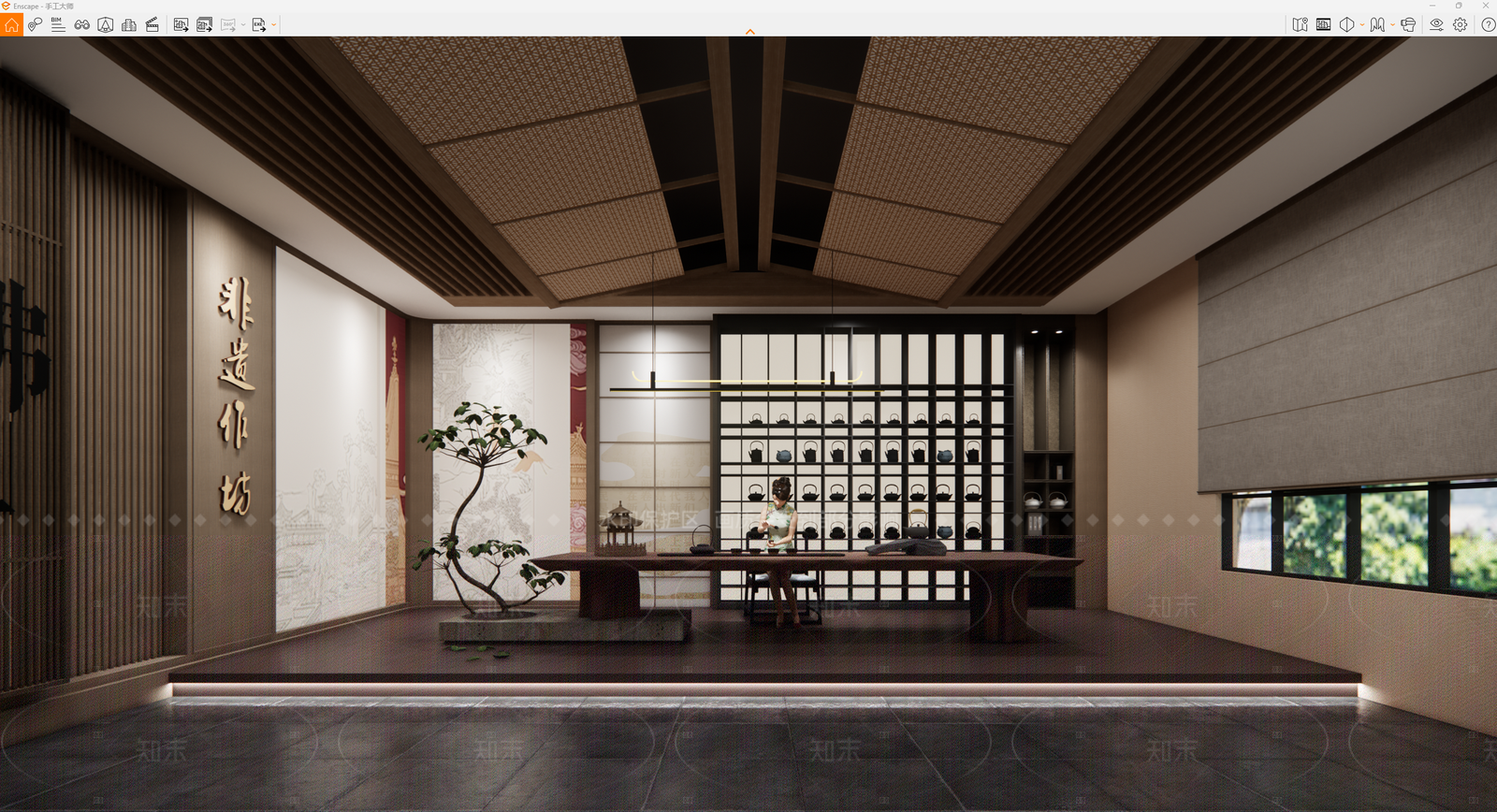 新中式轻奢手工坊SU模型下载【ID:1205151311】