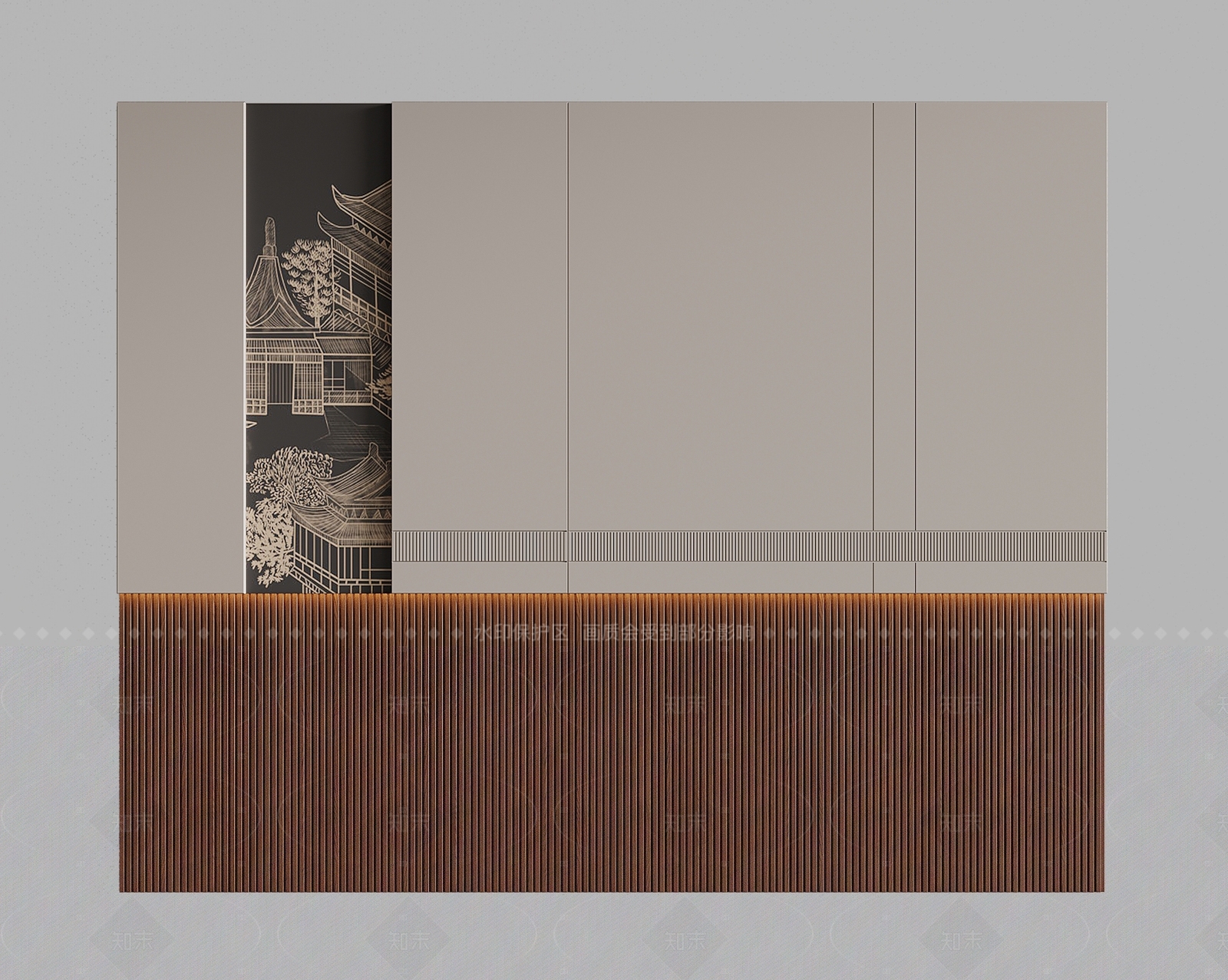 中古背景墙SU模型下载【ID:1205432870】