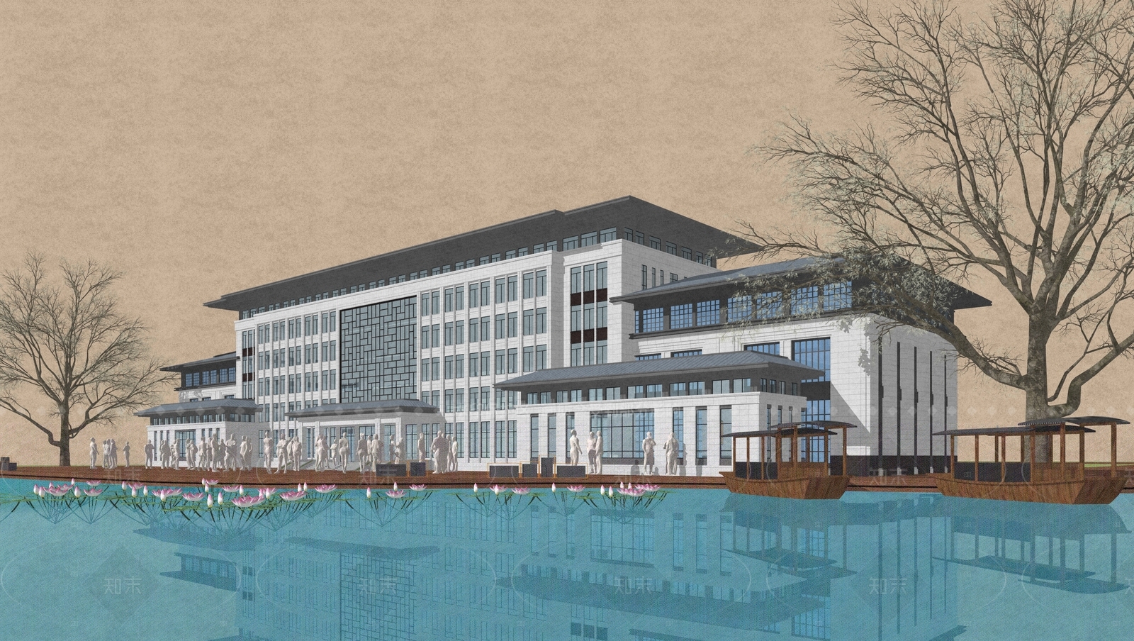 新中式中式政府办公楼SU模型下载【ID:1205154464】