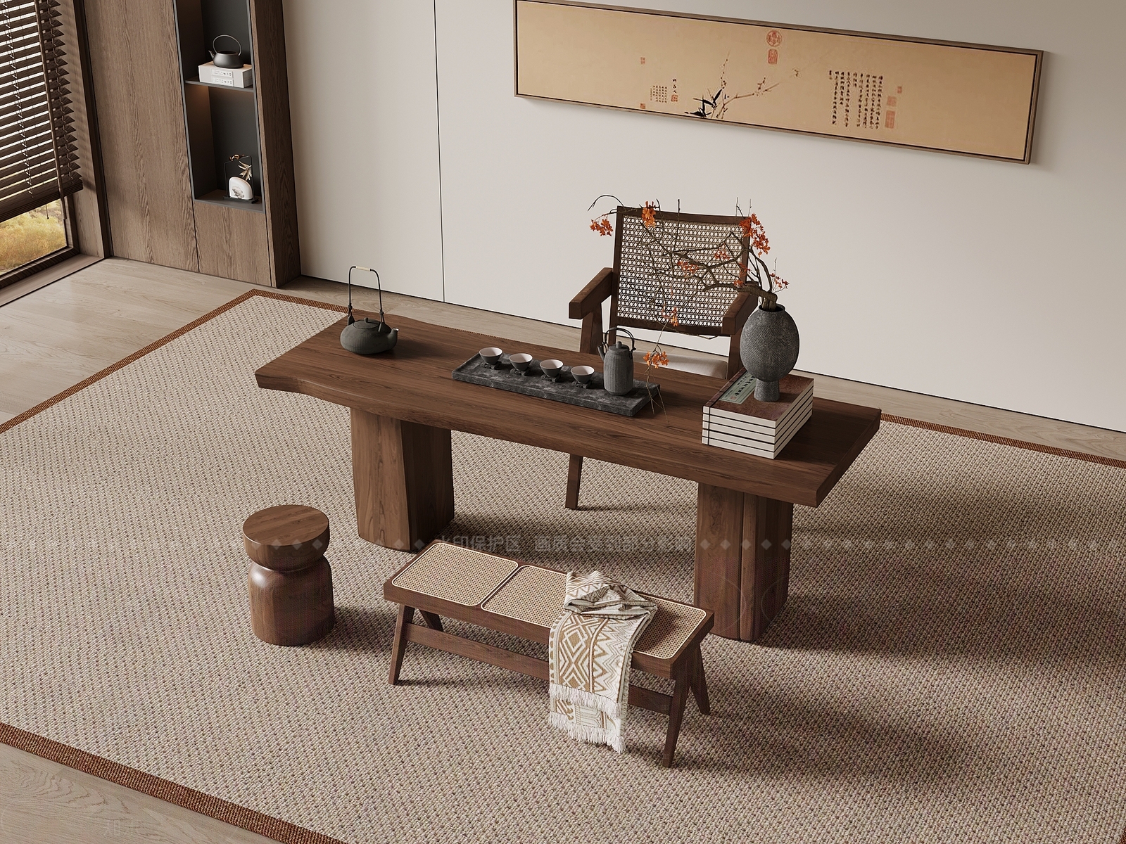 新中式茶桌椅3D模型下载【ID:1205787043】