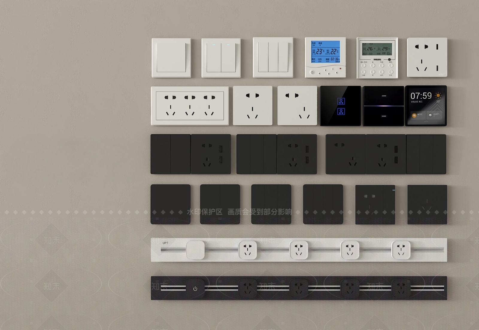 现代插座3D模型下载【ID:1205156501】