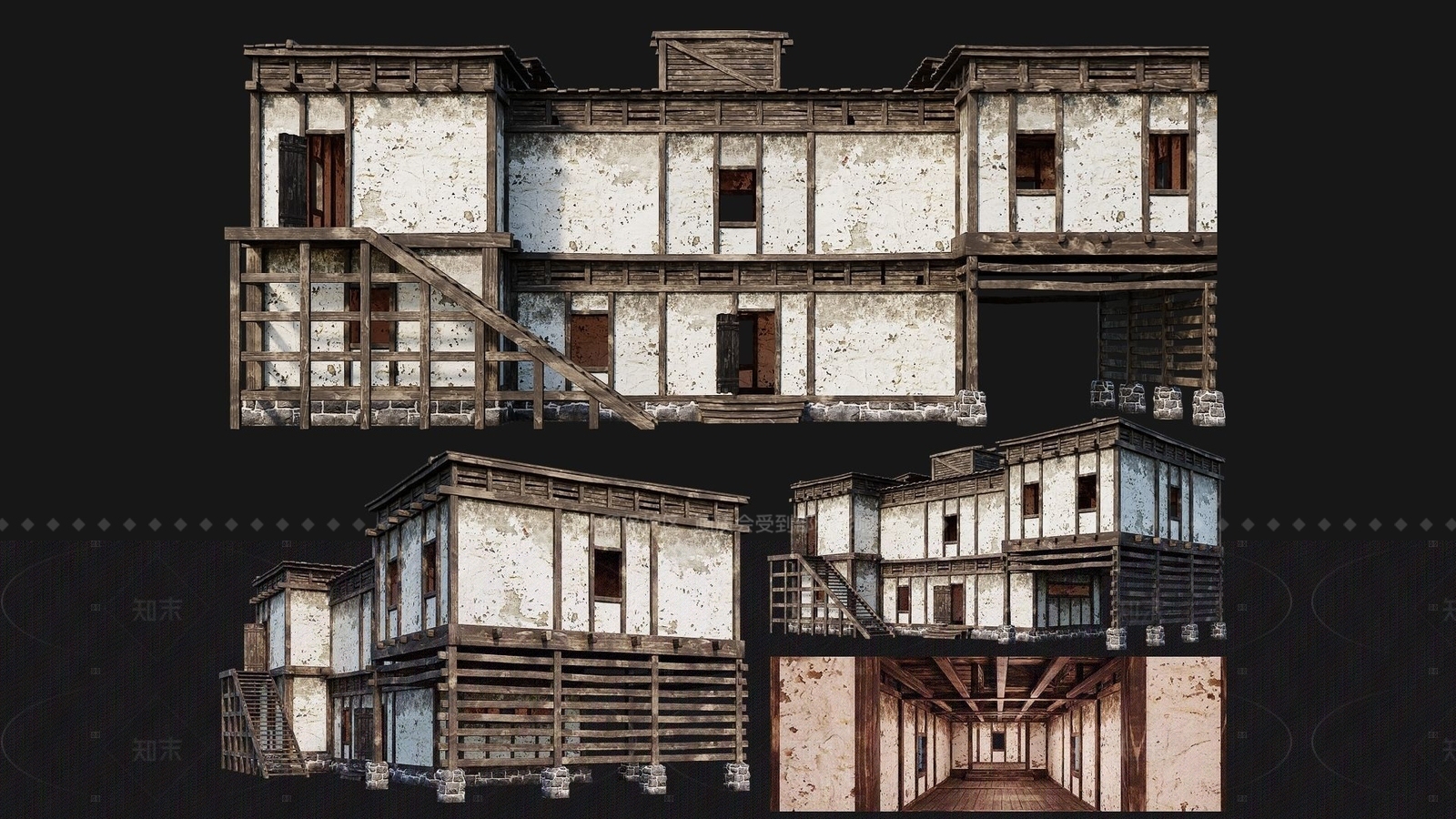复古艺术风格建筑3D模型下载【ID:1205157827】
