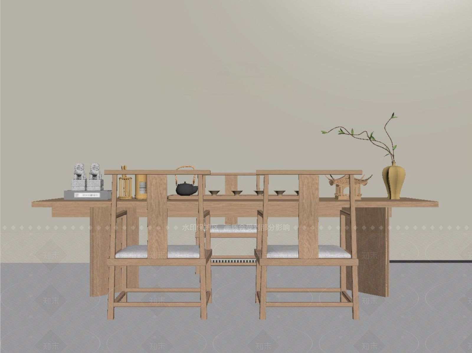 现代茶室SU模型下载【ID:1205158143】