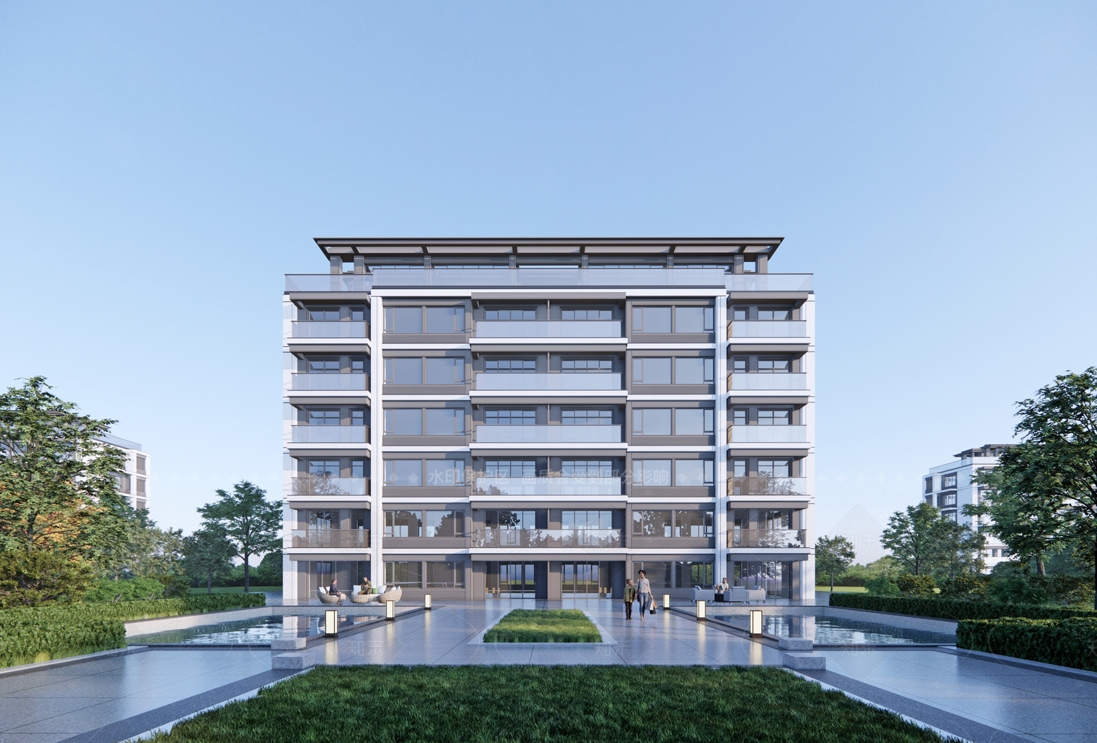 现代多层住宅SU模型下载【ID:1205158995】