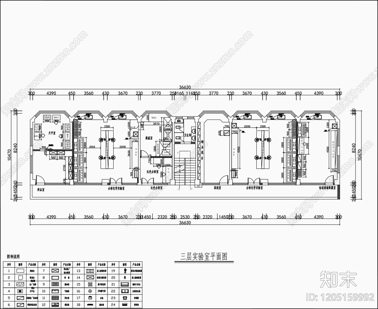 现代实验室cad施工图下载【ID:1205159992】