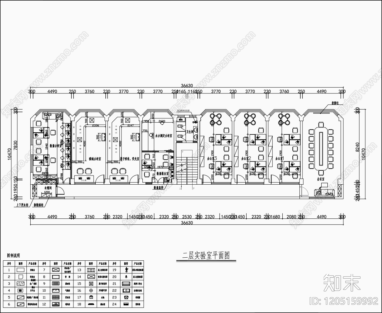 现代实验室cad施工图下载【ID:1205159992】