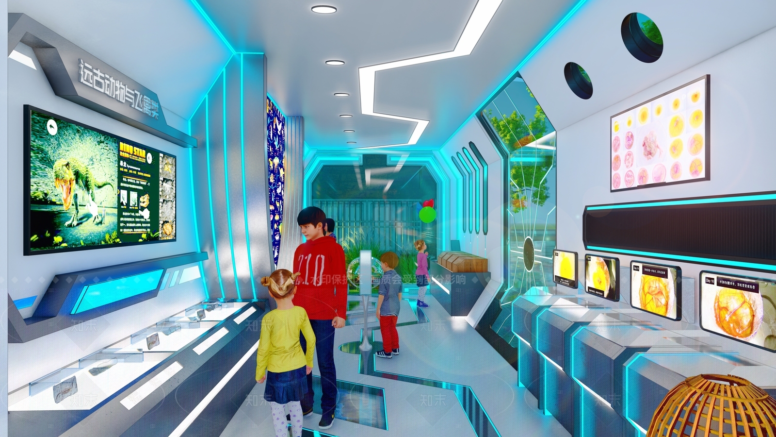 现代简约科技展厅SU模型下载【ID:1205163304】