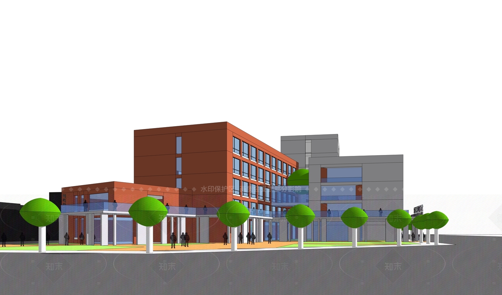 现代学校建筑SU模型下载【ID:1205167623】