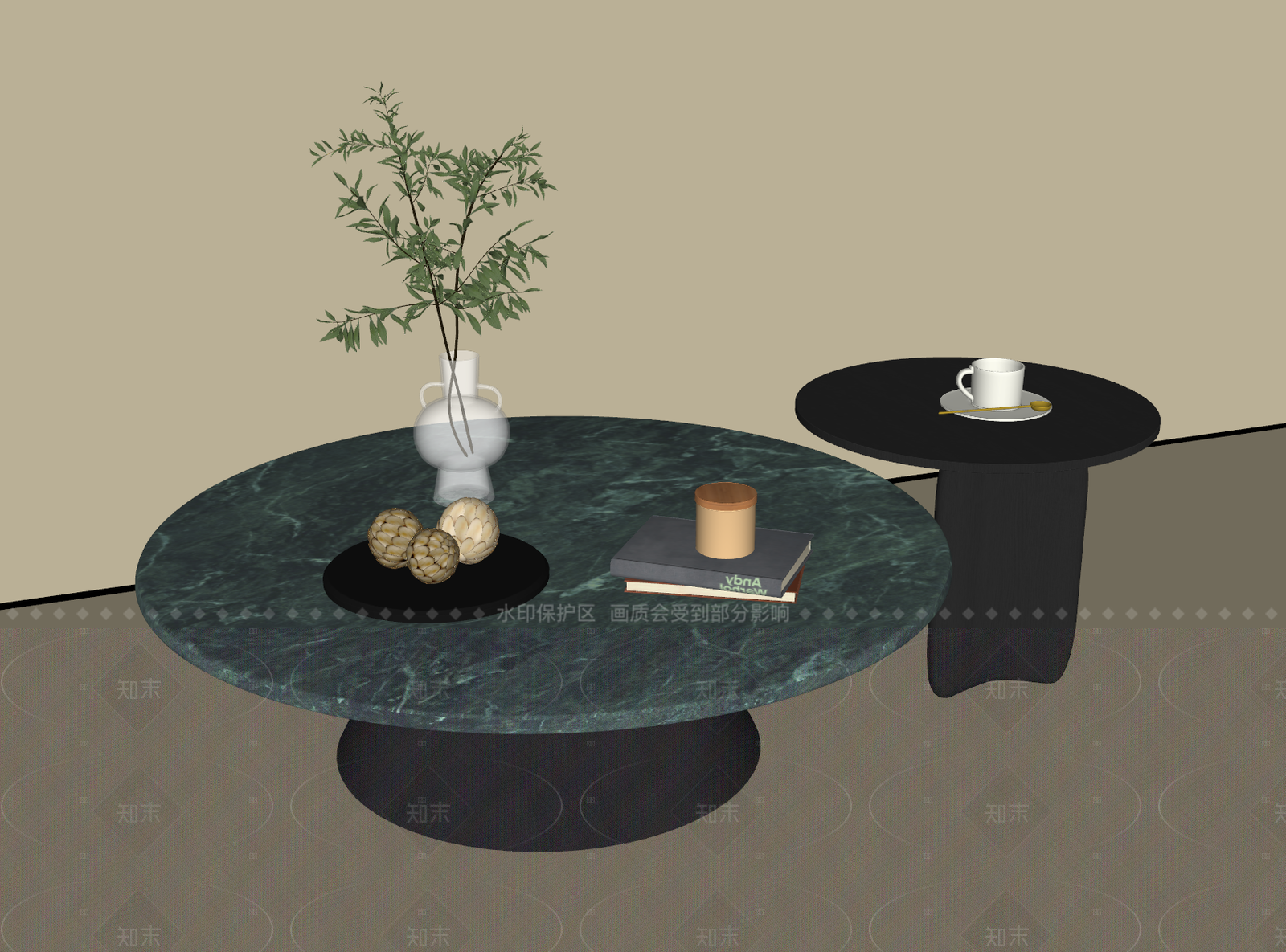 现代意式茶几SU模型下载【ID:1205169350】